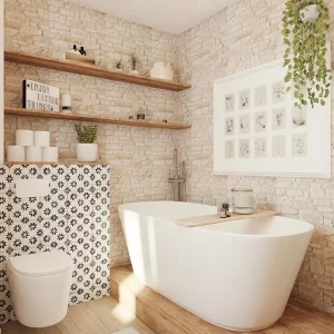 Salle de bain moderne avec baignoire