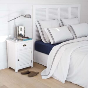 Mobilier de chambre à coucher - Table de chevet blanche