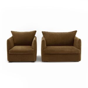 Canapé en tissu marron - Canapé