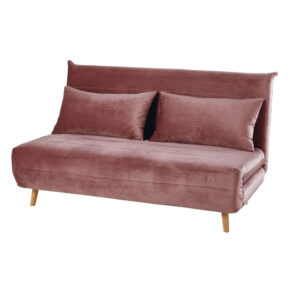 Canapé convertible en velours rose