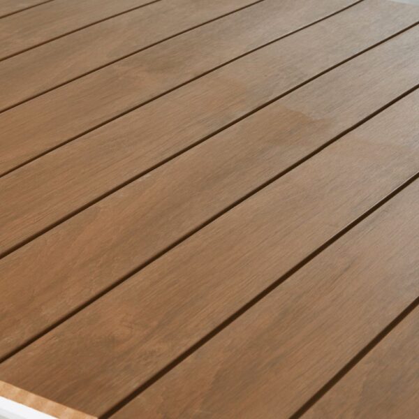 Fuji - Table de jardin en aluminium blanc 6/8 personnes L200