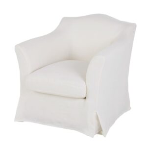 Anaelle - Fauteuil en lin froissé blanc