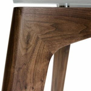 Table ronde verre et noyer ø130 cm, Kristal