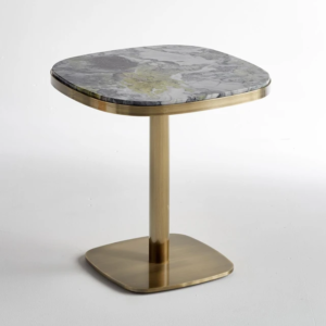 Table d'appoint contemporaine en marbre et or