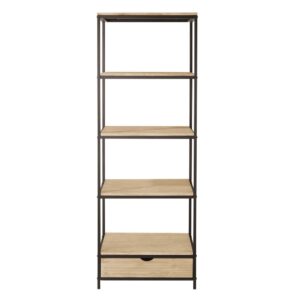 Étagère en métal et bois clair