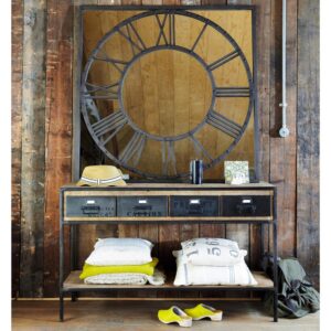 Meuble console industriel avec miroir