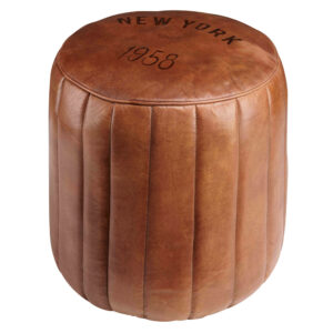 Pouf Vintage en Cuir