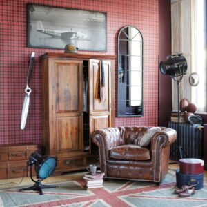 Achille - Miroir en métal noir 59x180