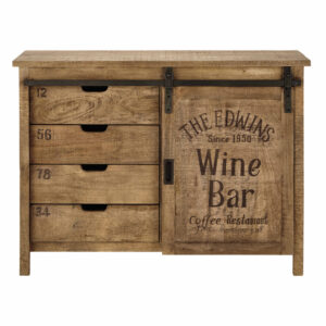 Meuble bar vintage en bois clair