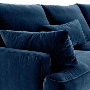Canapé contemporain en velours bleu marine