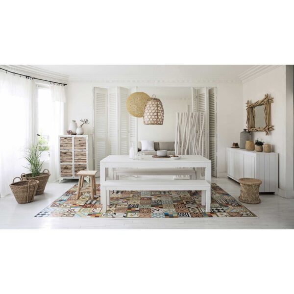 Jungle - Paravent en teck blanc L 87 cm