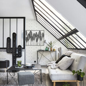 Mobilier de salon - Canapé gris et table basse