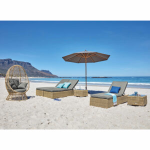 St Raphaël - Bout de canapé de jardin en résine tressée L 56 cm