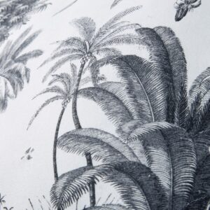 Sheena - Coussin en coton blanc imprimé tropical 45x45