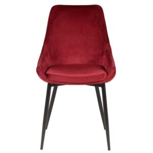 Chaise contemporaine en velours rouge
