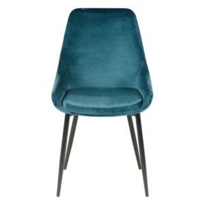 Chaise contemporaine en velours vert émeraude