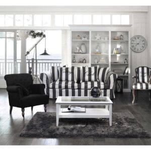 Mobilier de salon - canapé rayé