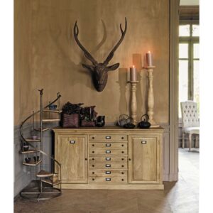 Castellane - Étagère escalier en sapin et métal effet rouille