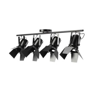 Hollywood - Suspension 4 spots orientables en métal noir