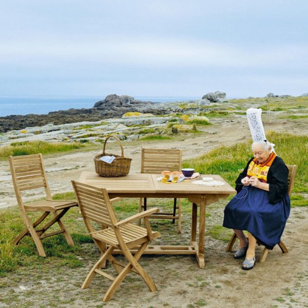 Oléron - Chaise pliante de jardin en teck massif