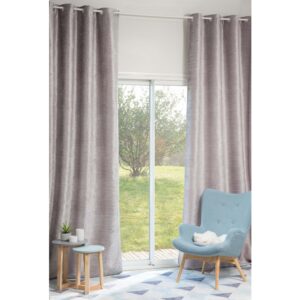 Beluga - Rideau à œillets en velours noir à l'unité 140x300