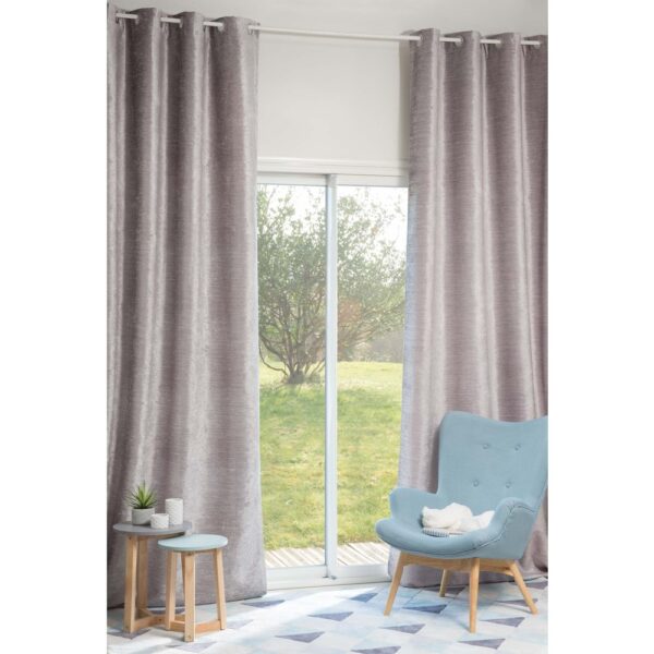 Beluga - Rideau à œillets en velours noir à l'unité 140x300