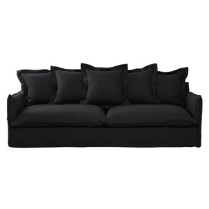 Barcelone - Canapé 5 places en lin lavé coloris ficelle