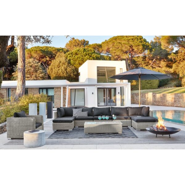 Lima - Bout de canapé de jardin finition ciment H.35cm