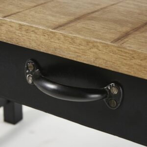 Table de bureau en bois et métal