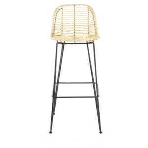 Tabouret de bar en osier