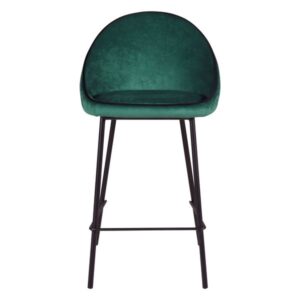 Tabouret de bar en velours vert émeraude