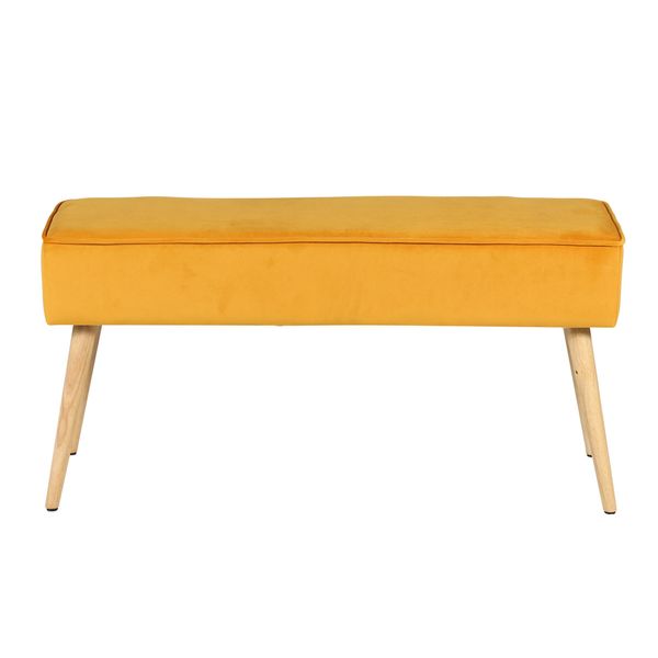 Banc Scandinave en Velours Jaune