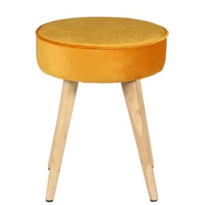 Pouf Scandinave en Velours Jaune